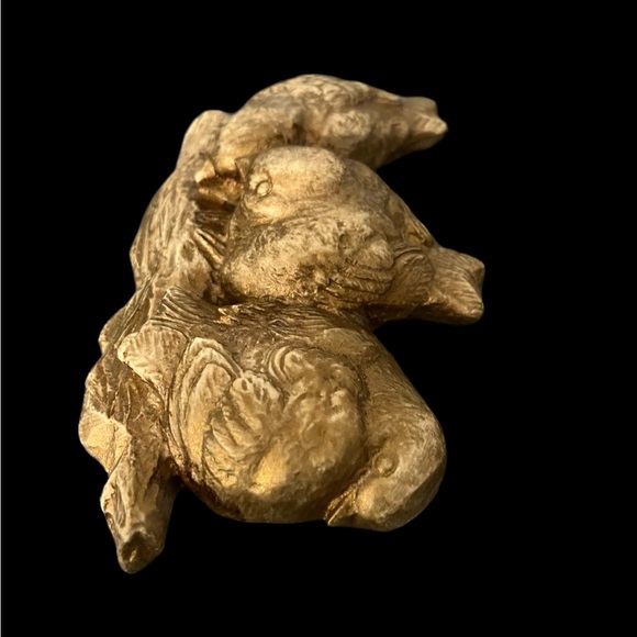 Hen Feathers Hand Cast Three Birds Gold Champagne Resin Wall Hanging Decor - Picture 9 of 14